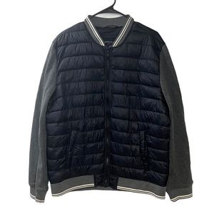 American Eagle Men’s Extra Large Navy Quilted Varsity Puffer Bomber Jacket